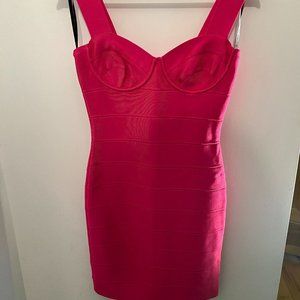 NWT Never Worn Herve Leger Hot Pink mini Bandage dress